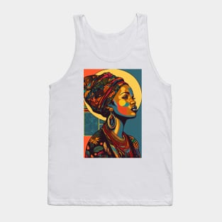 Vintage pop art style woman portrait Tank Top